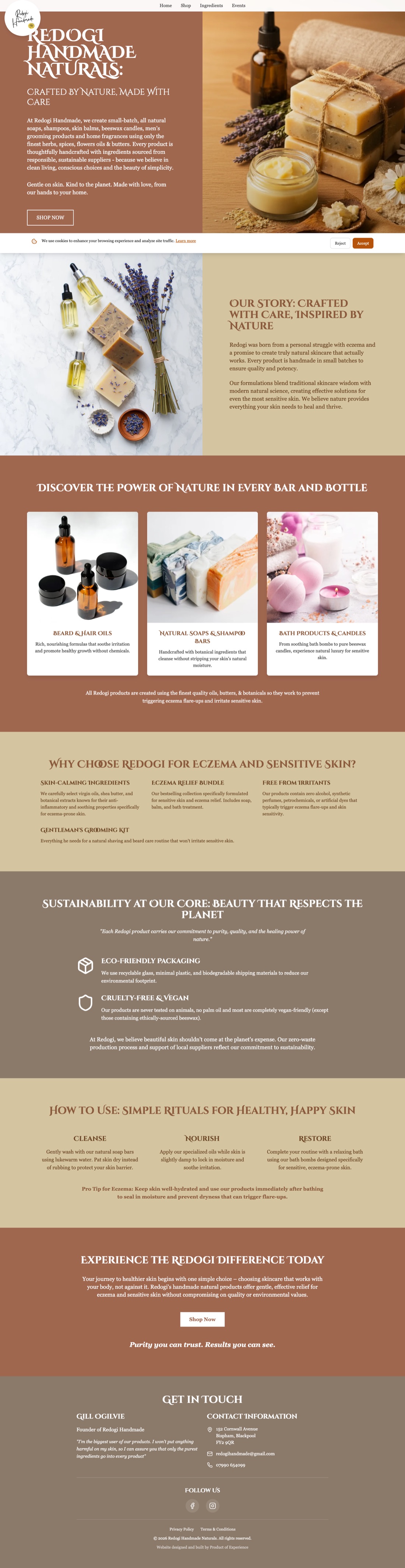 Redogi Handmade Naturals, a natural skincare and soap brand
