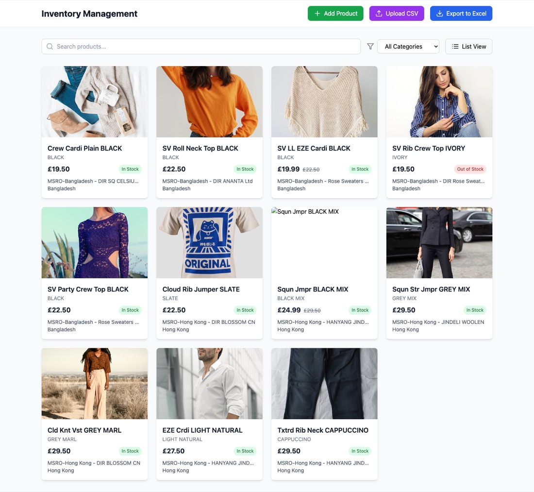 An inventory management web app